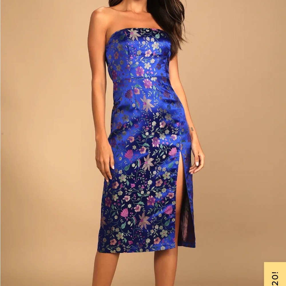 Lulus satin jacquard “make a move” dress